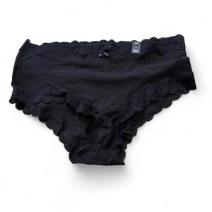 Torrid Black Lace Trimmed Cheeky Panty, Women's Size 2X